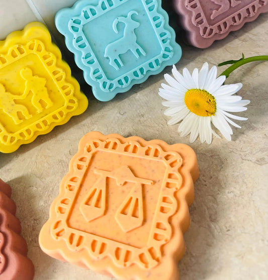 Zodiac Oatmeal Shea Soap | Custom Hand & Body Bar with Natural Exfoliation White Out