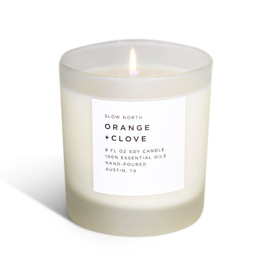 Plantable seed paper dust cover for the Orange Clove candle